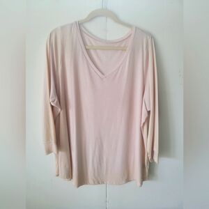 Torrid blush/pink long sleeve V neck tunic
